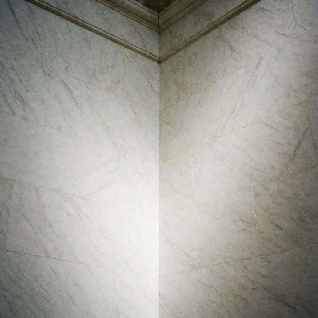 Marble museum wall surface with directional lighting