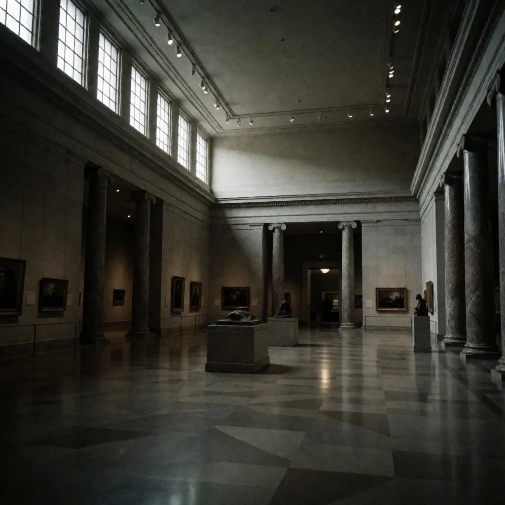 Empty museum gallery hall